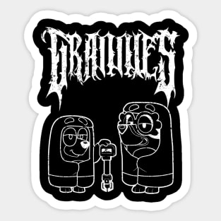 Death Metal Bluey Grannies Sticker